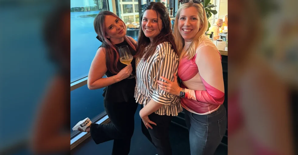 Three attendees and speakers at the Jumpstart Orlando AV live events conference posing together.